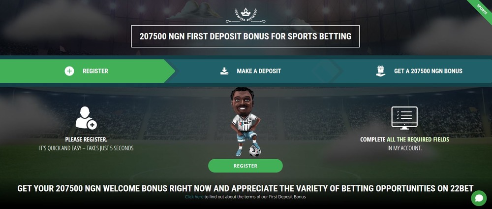 22bet first deposit bonus for sports betting